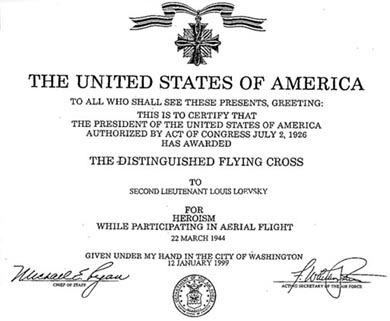 Distinguished Flying Cross certificate