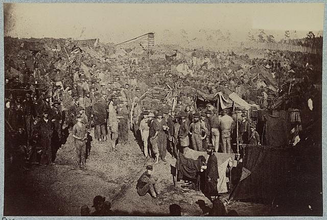 Andersonville Prison food line, August 17, 1864