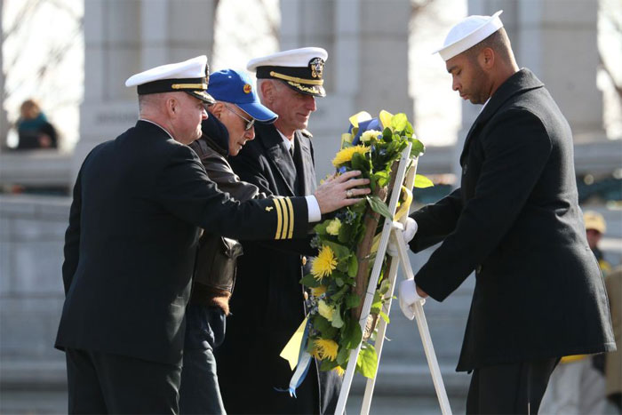 wreath-laying ceremony at National World War II Memorial in Washington, D.C.comemorating Pearl Harbor  Pearl Harbor.